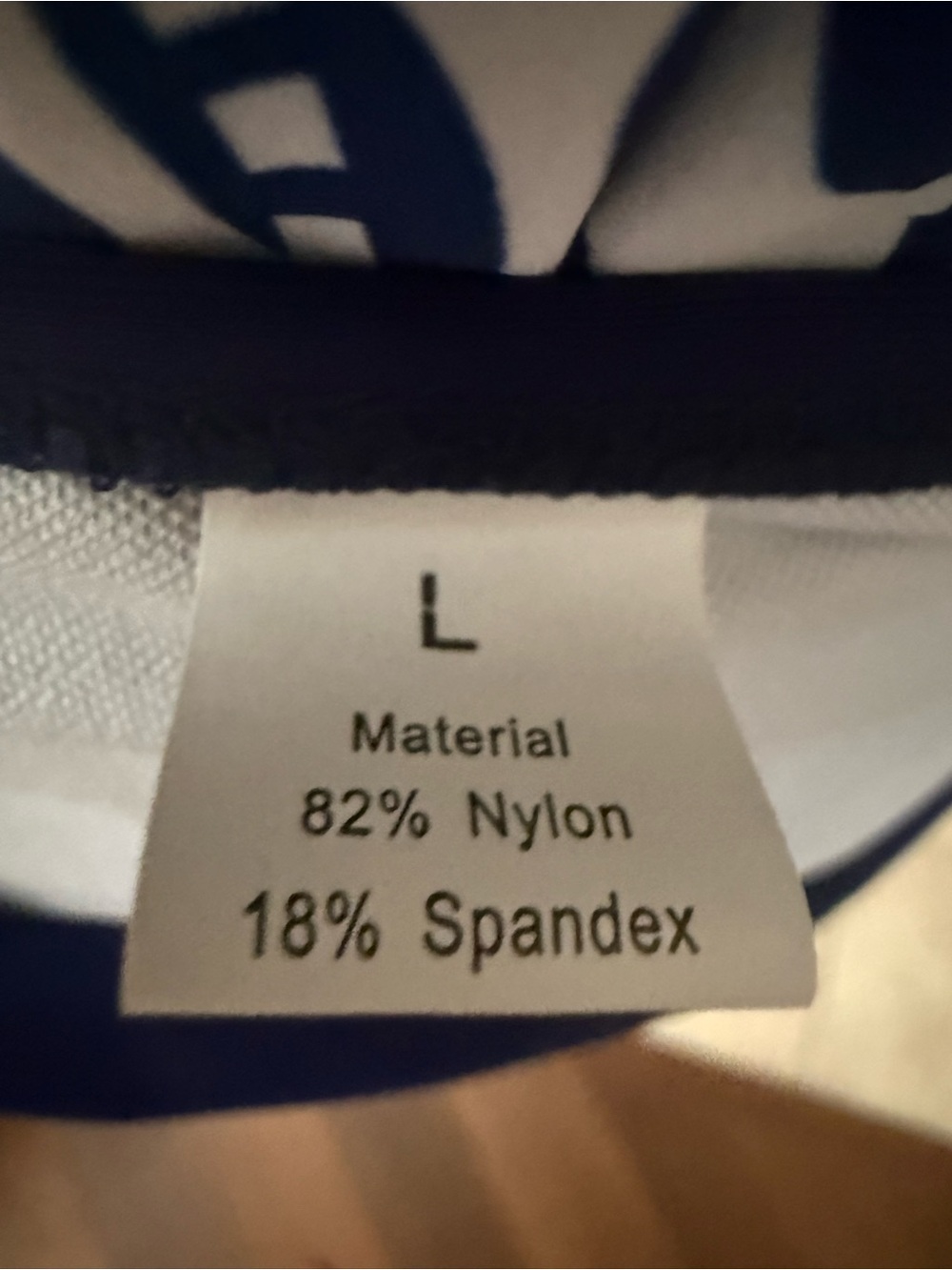 Navy & White Printed Tankini Swim Set Size Large Gold Accent - Picture 5 of 5